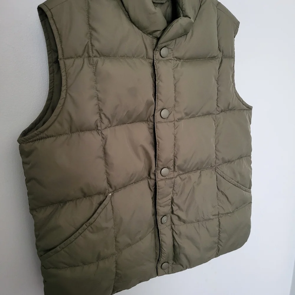 Lands'‎ End Kids Boys Unisex Snap Button Puffer Sleeveless Vest Green Large 6x-7